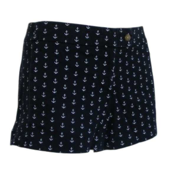 J.Crew Factory Shorts, 8, Chino, Blue, Anchors, Pockets, Zipper - Picture 2 of 13